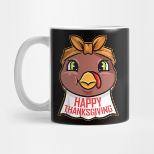 Turkey with Napkin Drool Bib Happy Thanksgiving Mug